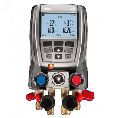 Pressure gauge stand testo 570-2 front