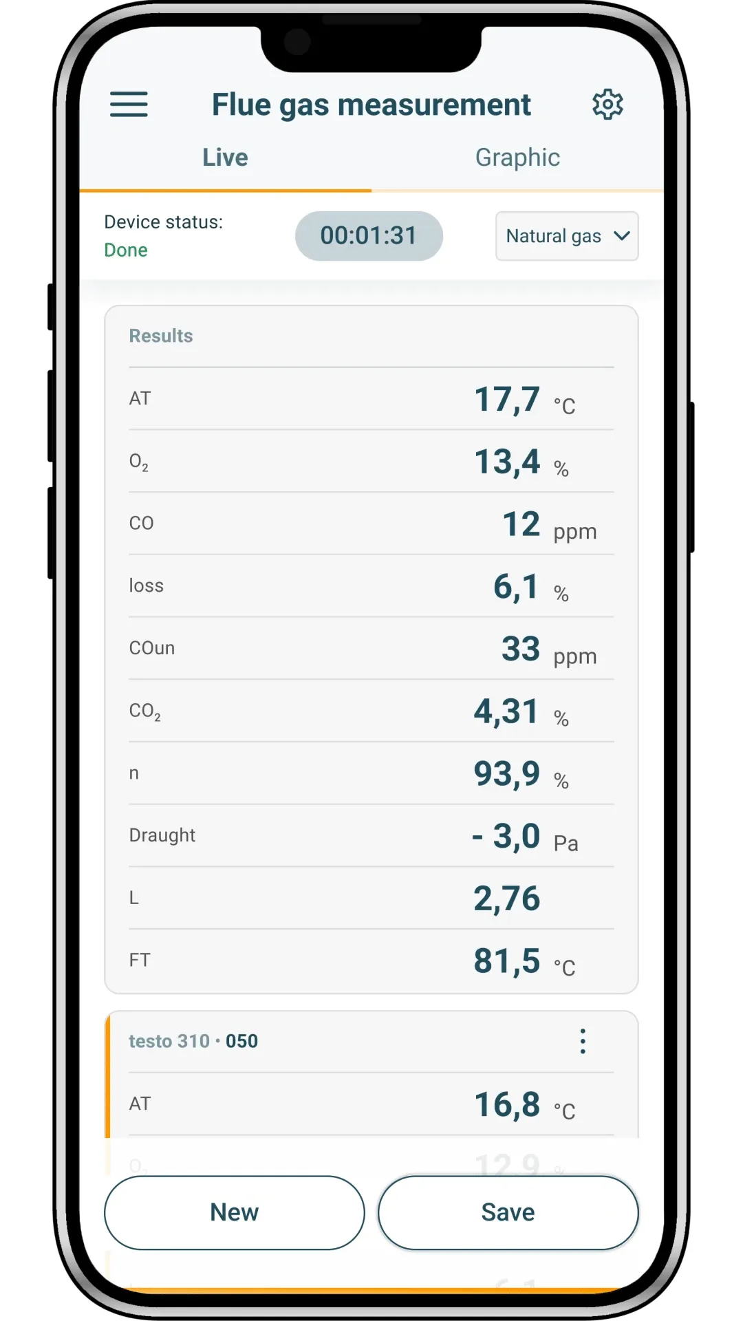testo Smart-app skapa enkelt pdf eller csv-fil