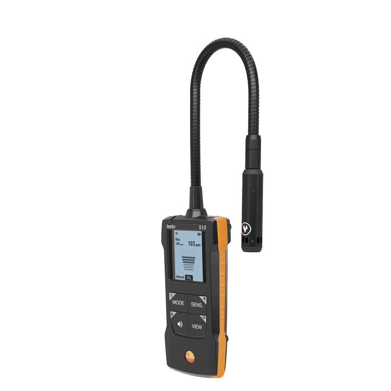 testo 513 gas leak detector, left-side view